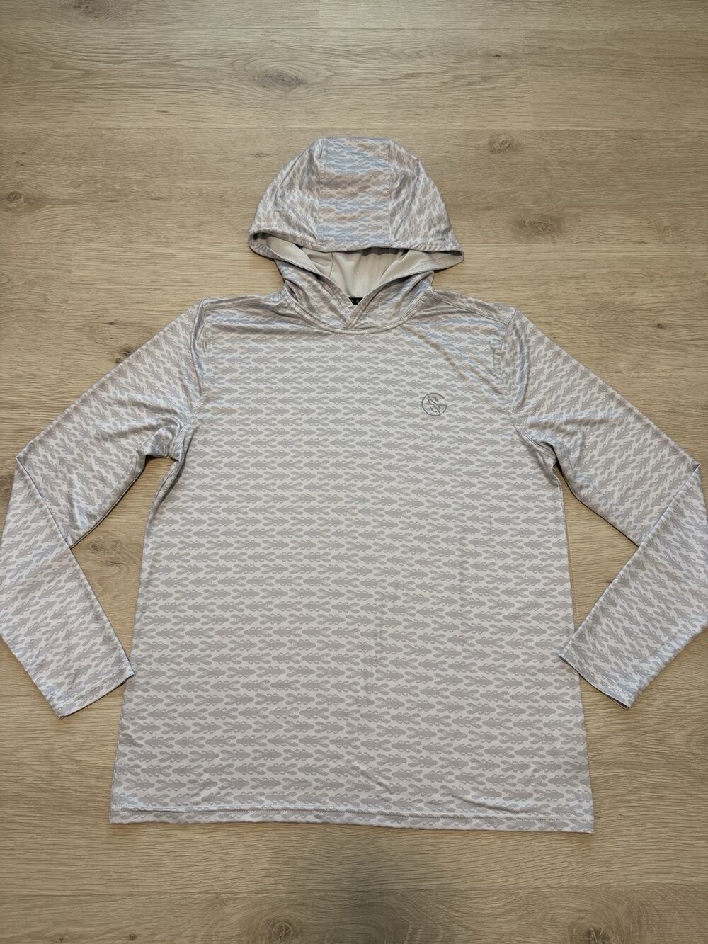 Googan Squad Overcast Bandito Bug Performance Sun Hoodie Men's M Gray White